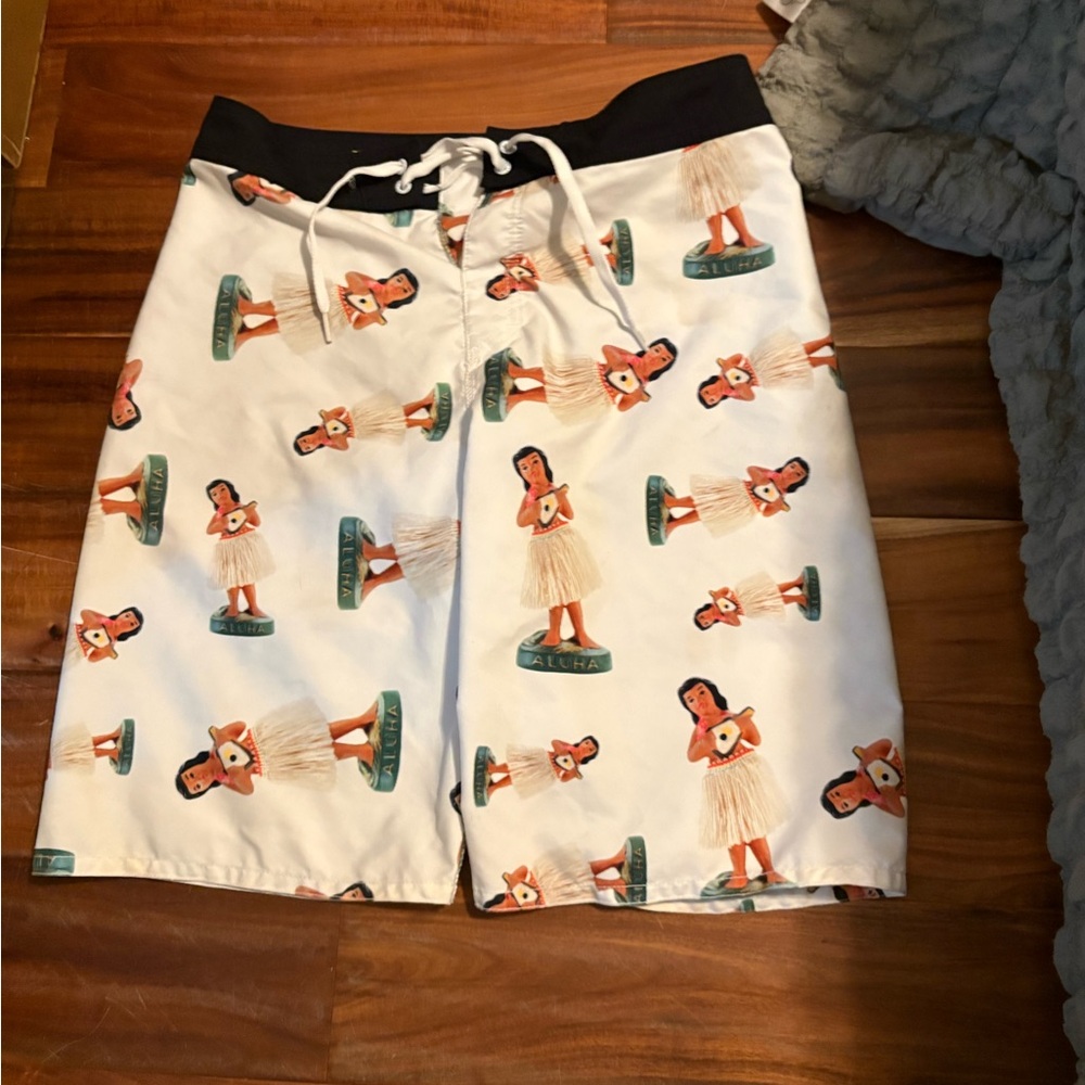 Vans Aloha‎ Hula Girl Print Board Shorts Swim Trunks Size M (0565)